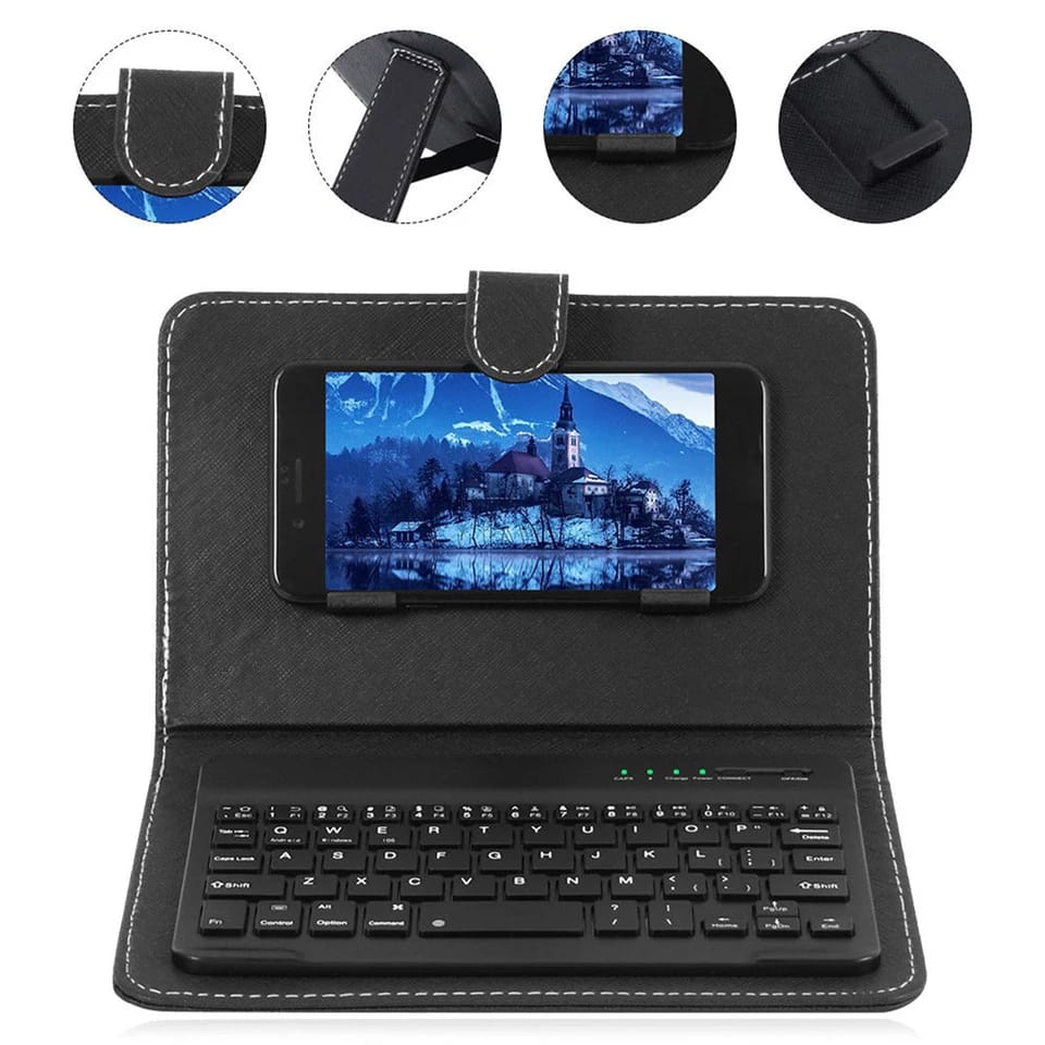 Multifunctional Bluetooth keyboard and leather case pouch cover for cell phone 